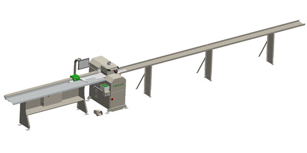 URBAN Maschinenbau - Automatische 4-fache Glasleistensäge GLS 200 S-4 mit elektronischem Längenanschlag LAEG